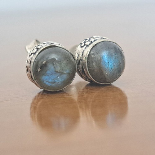 Silver earrings with labradorite like new, Tides of Earth Collection