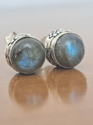 Silver earrings with labradorite like new, Tides of Earth Collection