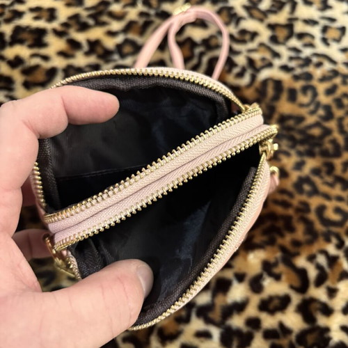 Women's Quilted Crossbody Bag in Soft Pink, New