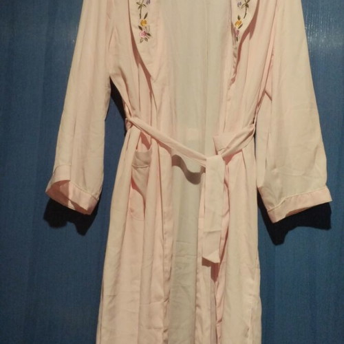 Satin robe pure silk set new, pink, size XL