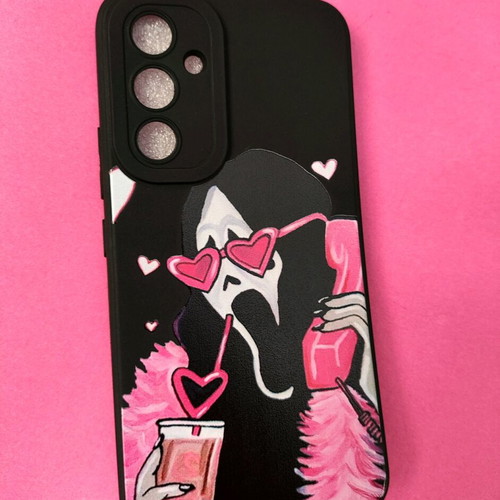 Samsung Galaxy A54 case new with unique black/pink Scream design