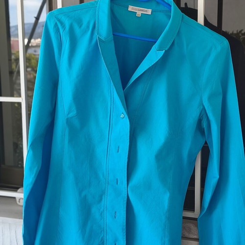 Naracamisie women's cotton shirt turquoise like new