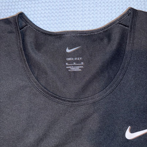 Nike Black Sports Shirt with Dri-FIT Technology and Reflective Logo