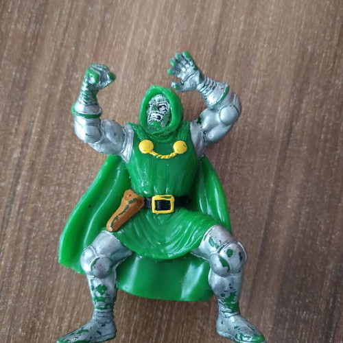 Dr Doom Marvel figure used, 10cm with Marvel stamp