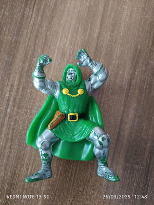 Dr Doom Marvel figure used, 10cm with Marvel stamp
