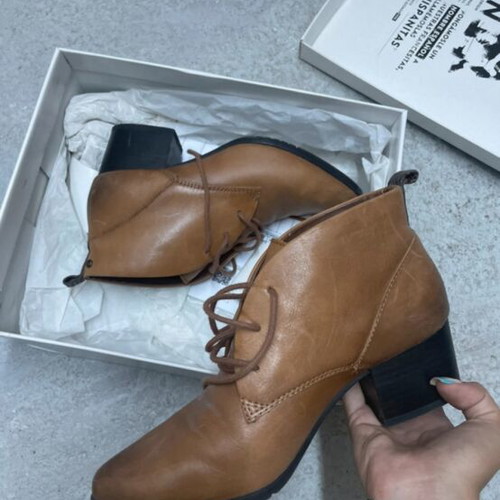 Leather ankle boots, brown, size 37