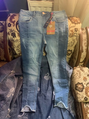 Skinny elastic pants new with tag blue Denim XS