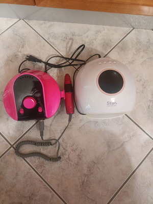 Nail drill and UV LED nail lamp set