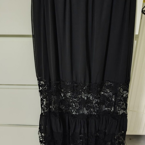 Lynne long black skirt with lace