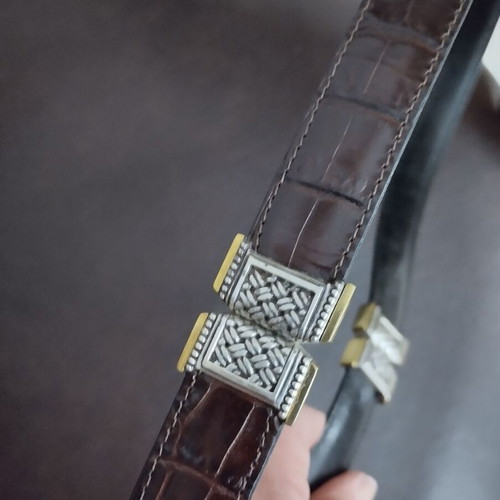 Double-sided belt black and brown like new, 95 cm