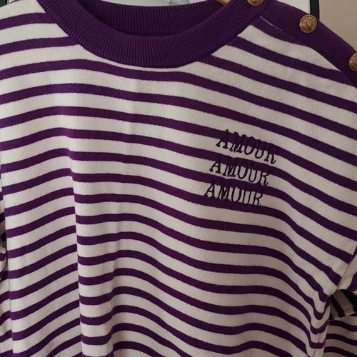 Doretta striped sweatshirt with Amour print new