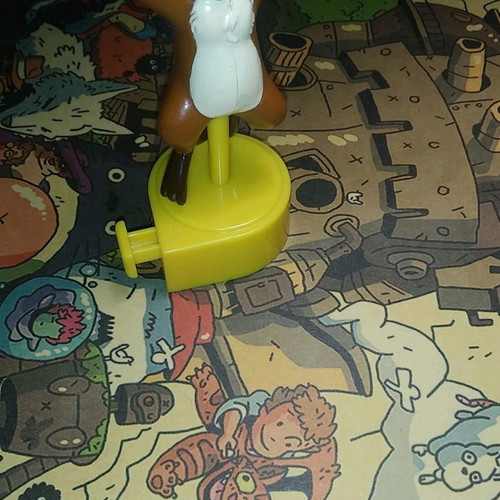 Beaver toy with button used