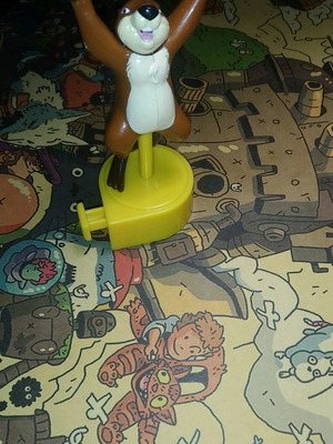 Beaver toy with button used