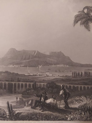 Χαλκογραφία 1820 μεταχειρισμένη, Gibraltar from Algeziras 32x23cm