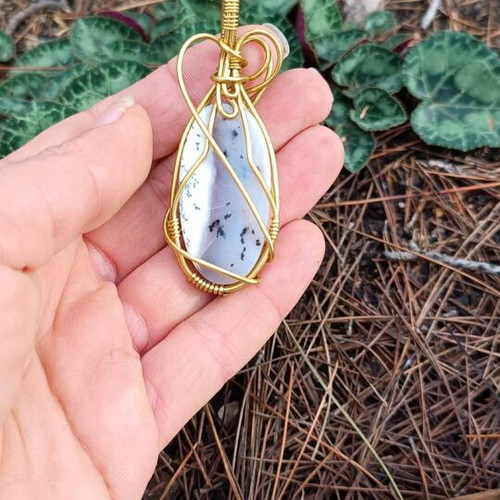 Pendant with agate handmade, new