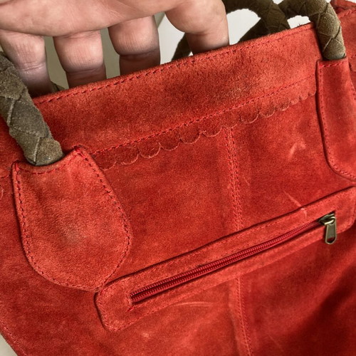 Ada Kamara women's suede handbag like new, red