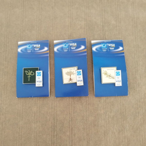 Athens 2004 Visa Sponsorship Pin Set with Olympia Pin new