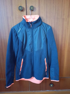 Decathlon γυναικείο fleece μπουφάν σε μπλε και πορτοκαλί, μέγεθος M