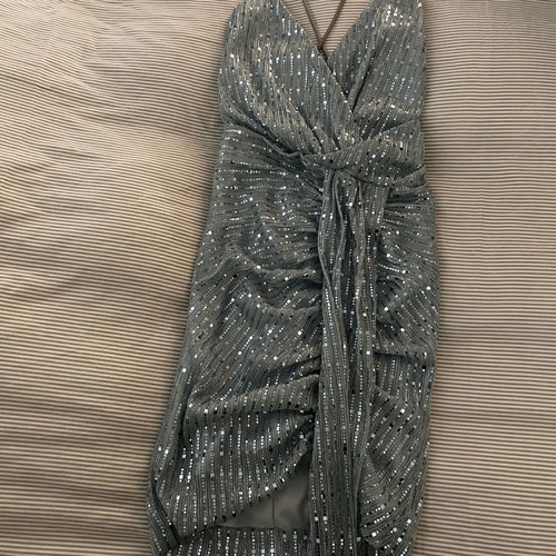 Mini dress with sequins used, light blue XS My T Wearables