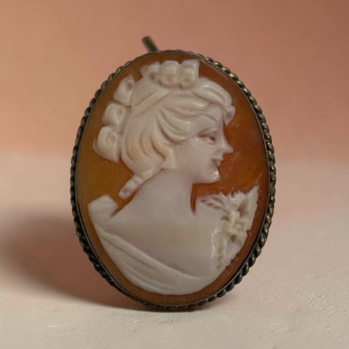 Cameo brooch and pendant silver 800, vintage, like new