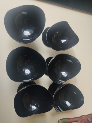 Dessert bowls set of 6 new, black
