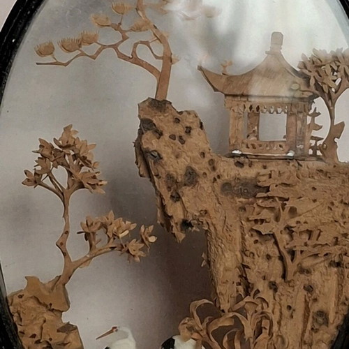 Vintage Chinese diorama in its box