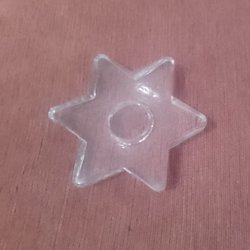Glass star-shaped base like new, 15 cm