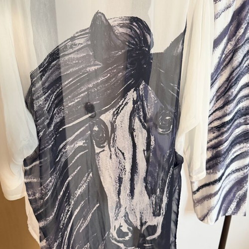 Set M long cover up and pants like new with amazing patterns