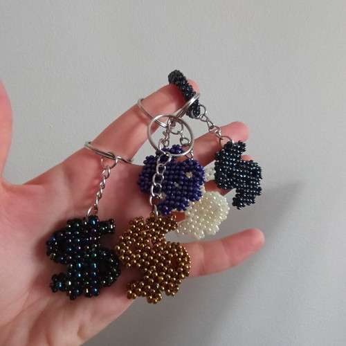 Handmade beaded keychain new, multicolor