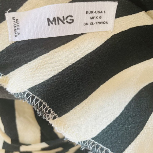 Mango jumpsuit large with open back like new, black and beige