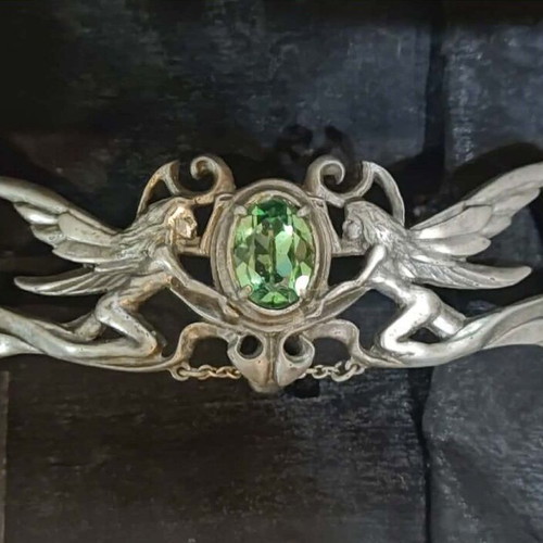 Alchemy Gothic P517 La Fleur de Baudelaire Necklace new, black and green