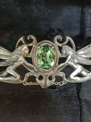 Alchemy Gothic P517 La Fleur de Baudelaire Necklace new, black and green