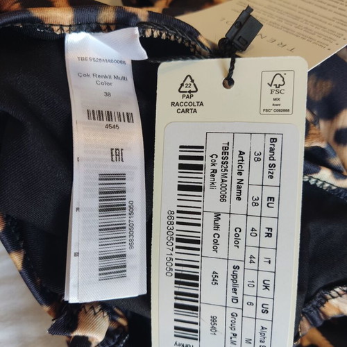 Trendyol Swimsuit Animal Print High Leg Like New, Size M 38 UK 10