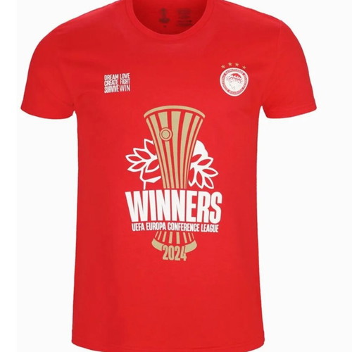 Olympiacos Conference Winner official red T-shirt, medium