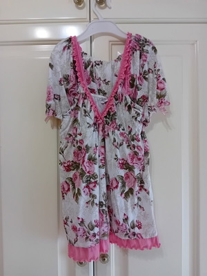 Cootaiya top and shorts set new, medium, white and pink cotton