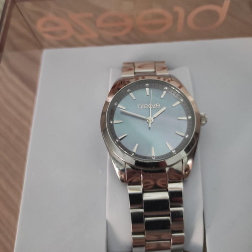 Breeze Finesse women's watch, silver, mother-of-pearl dial
