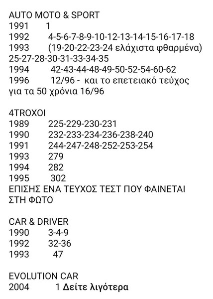 Συλλεκτικά Περιοδικά Αυτοκινήτων