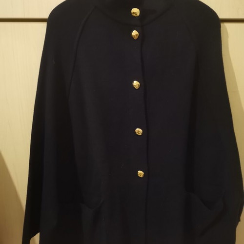 Parfois dark blue cape-jacket with gold buttons