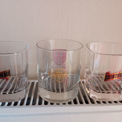 Promotional glasses new, set of 3 with Cointreau and Chivas