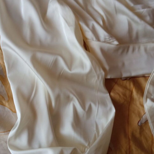 Shein satin cream blouse with back tie