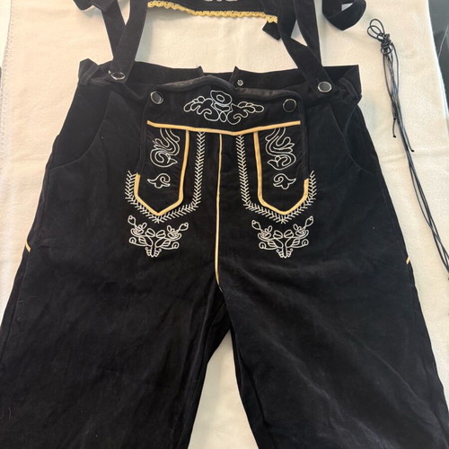 Velour overall pants XL like new, black