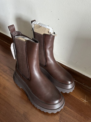Deezee women's winter ankle boots size 38, dark brown flatform