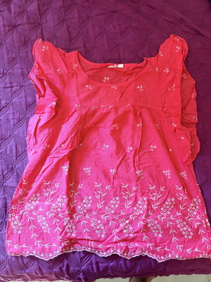 Gap sleeveless blouse with embroidery, pink, size M