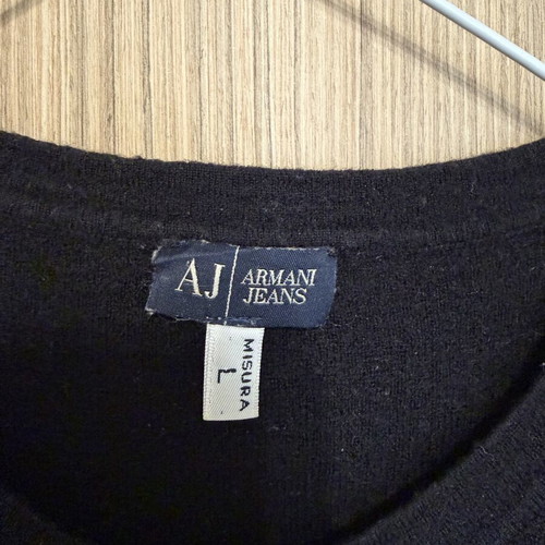 Armani Jeans men's sweater used, wool, black and grey, size S