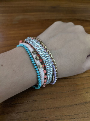 Bracelet used with colorful rows