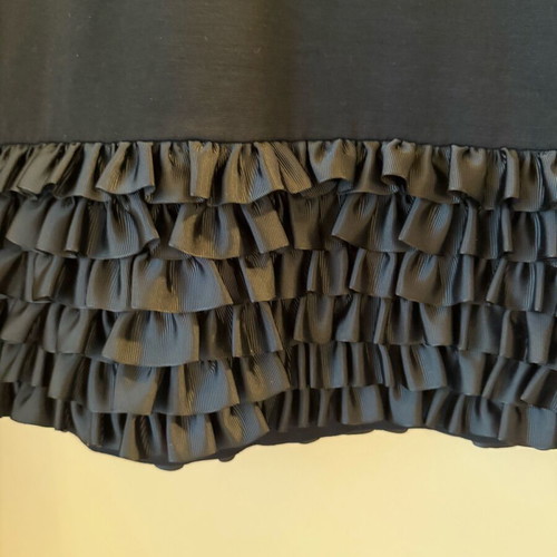 Black mini dress with ruffle details like new