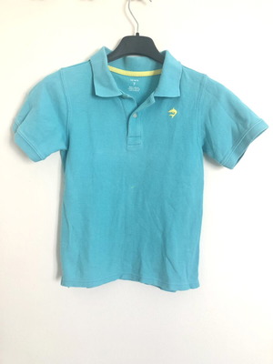 Carter's Polo Shirt Size 7 Like New Turquoise with Yellow Embroidery