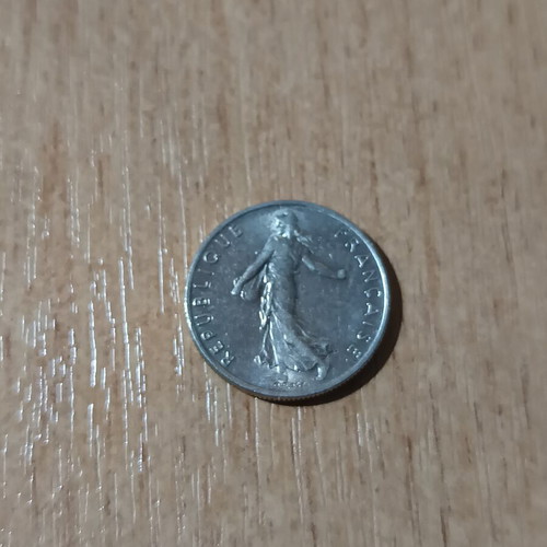 Collectible 1/2 Franc France coin 1978 used, La Semeuse design