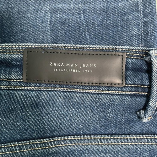 Zara Man men's straight-leg jeans, size 42, blue