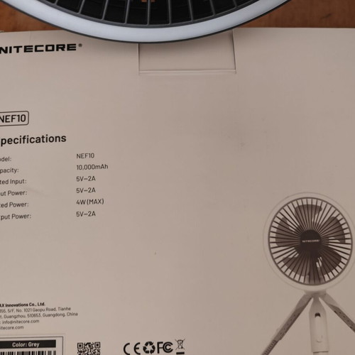 Nitecore NEF10 multifunctional fan with LED light and tripod